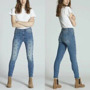 Driftwood Jackie High Rise Skinny Jeans in Starry Night Embroidered  Size 26